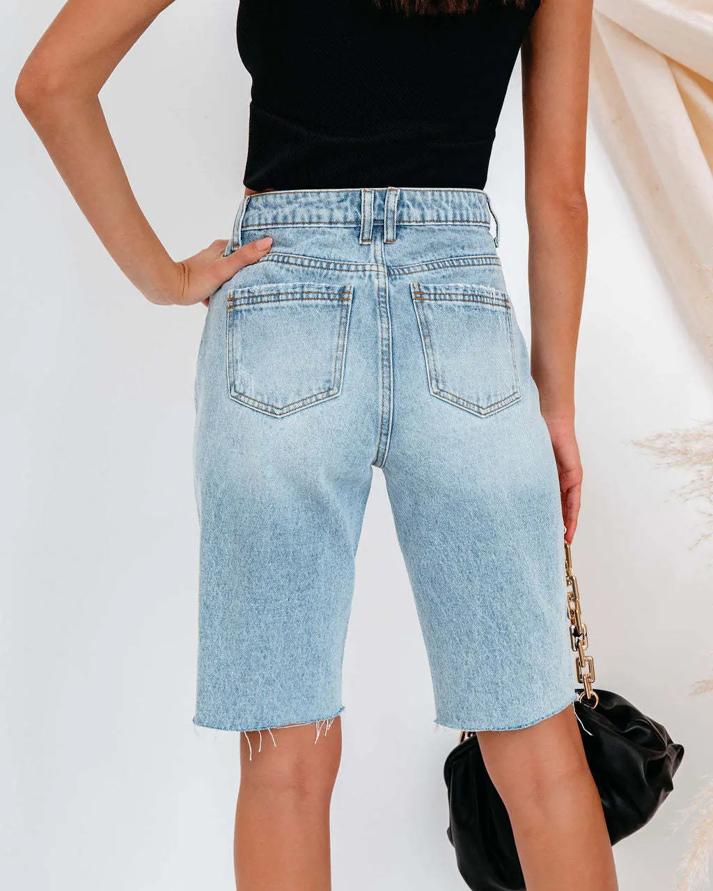 Jeans Denim Pant Women Knee Length Pants Pockets High Waist Casual Straight Trousers Y2k Streetwear Mom Club Summer 2025