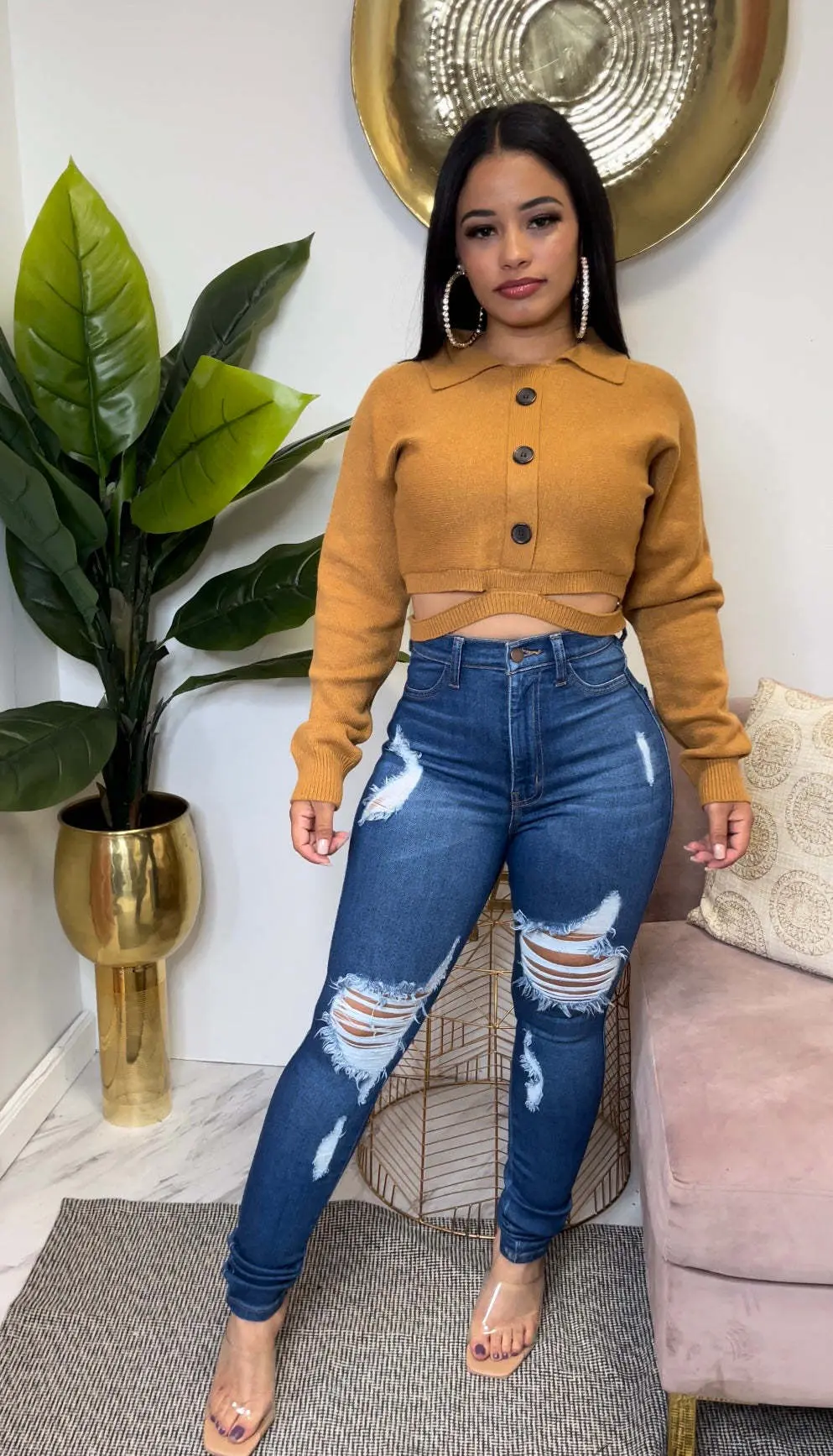 Jeans Women Hole Denim Pencil Pants Ripped Distressed Washed Stretch Mom High Waist Straight Ankle Length Trousers Streetwear