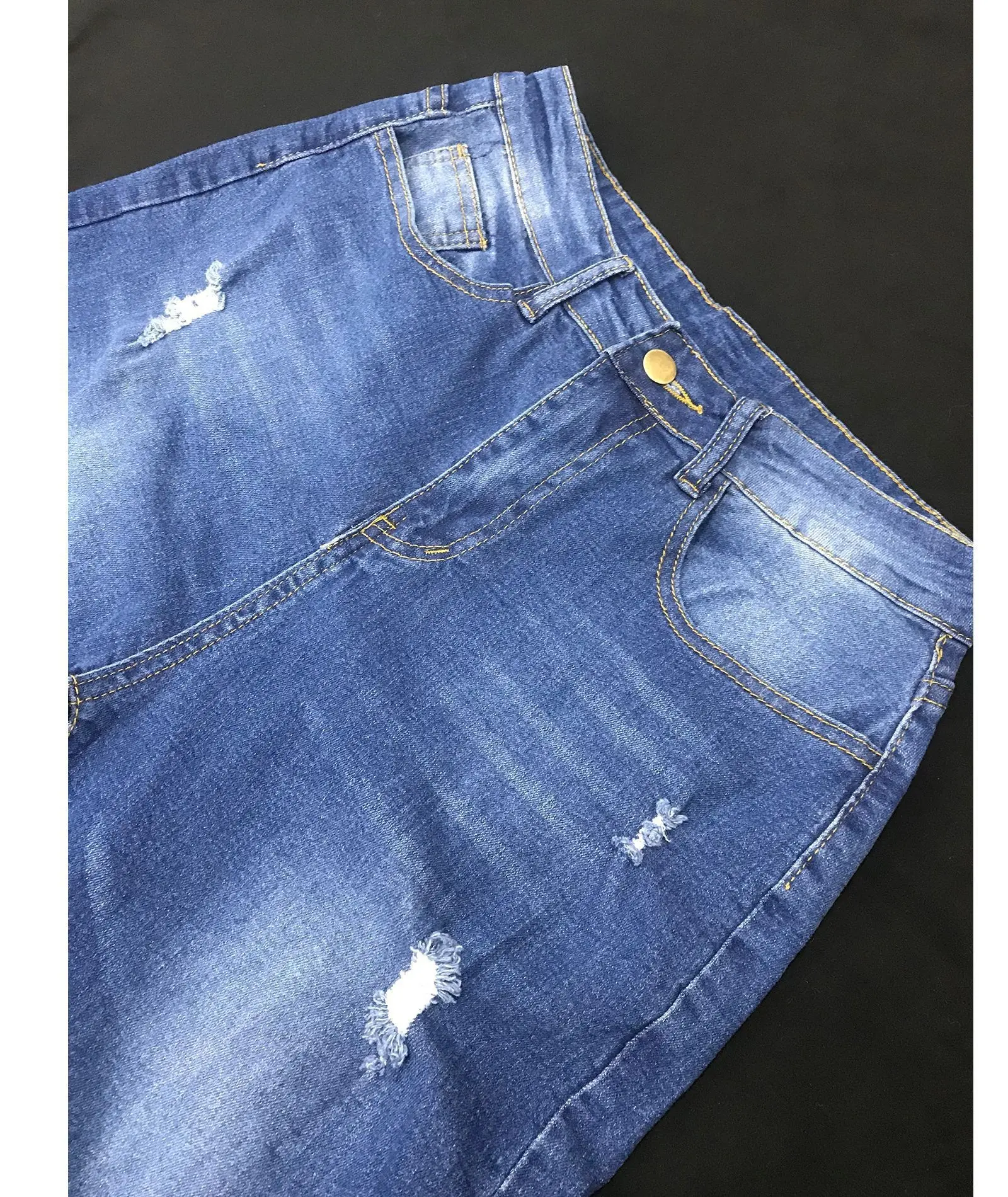 Jeans Women Hole Denim Pencil Pants Ripped Distressed Mom Washed Skinny Stretch High Waist Streetwear Ankle Length Trousers 2025
