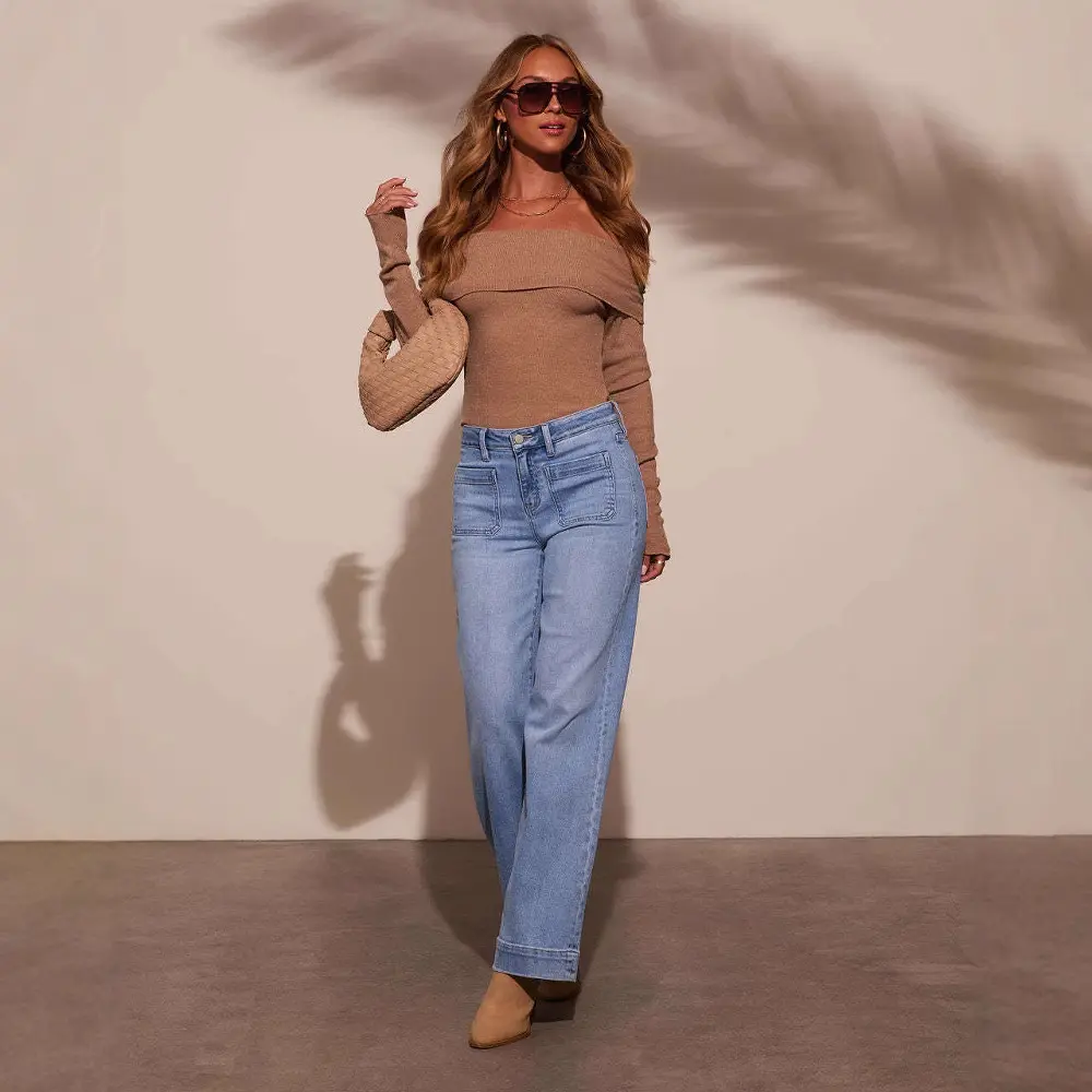 Denim Pant Women Jeans Wide Leg Long Pants Slim Mom Jeans High Waist Straight Trousers Y2k Streetwear Elegant Temperament