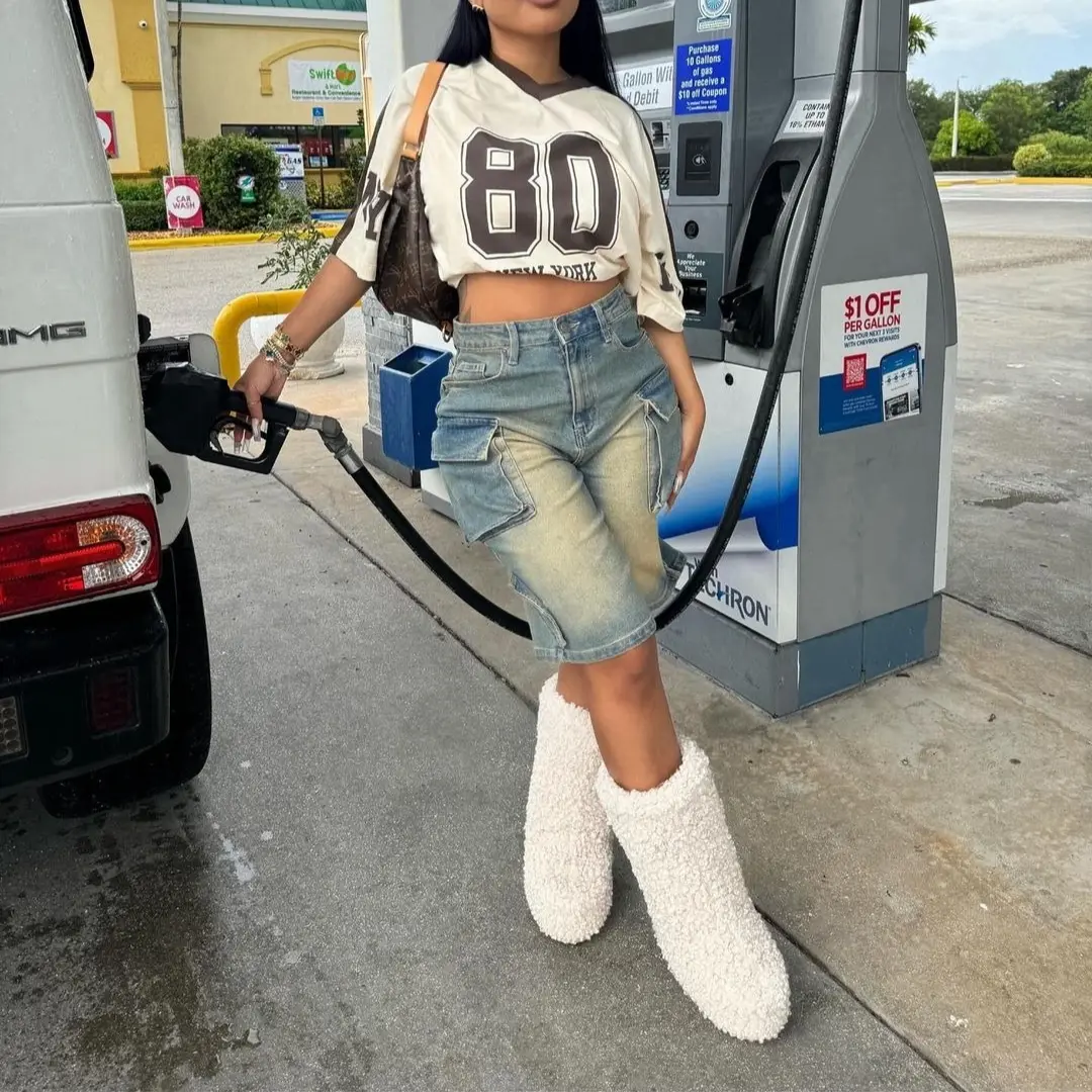 Denim Pant Women Short Jeans Shorts Pants Slim Mom Jeans High Waist Straight Trousers Y2k Streetwear Splice Pockets Casual Punk