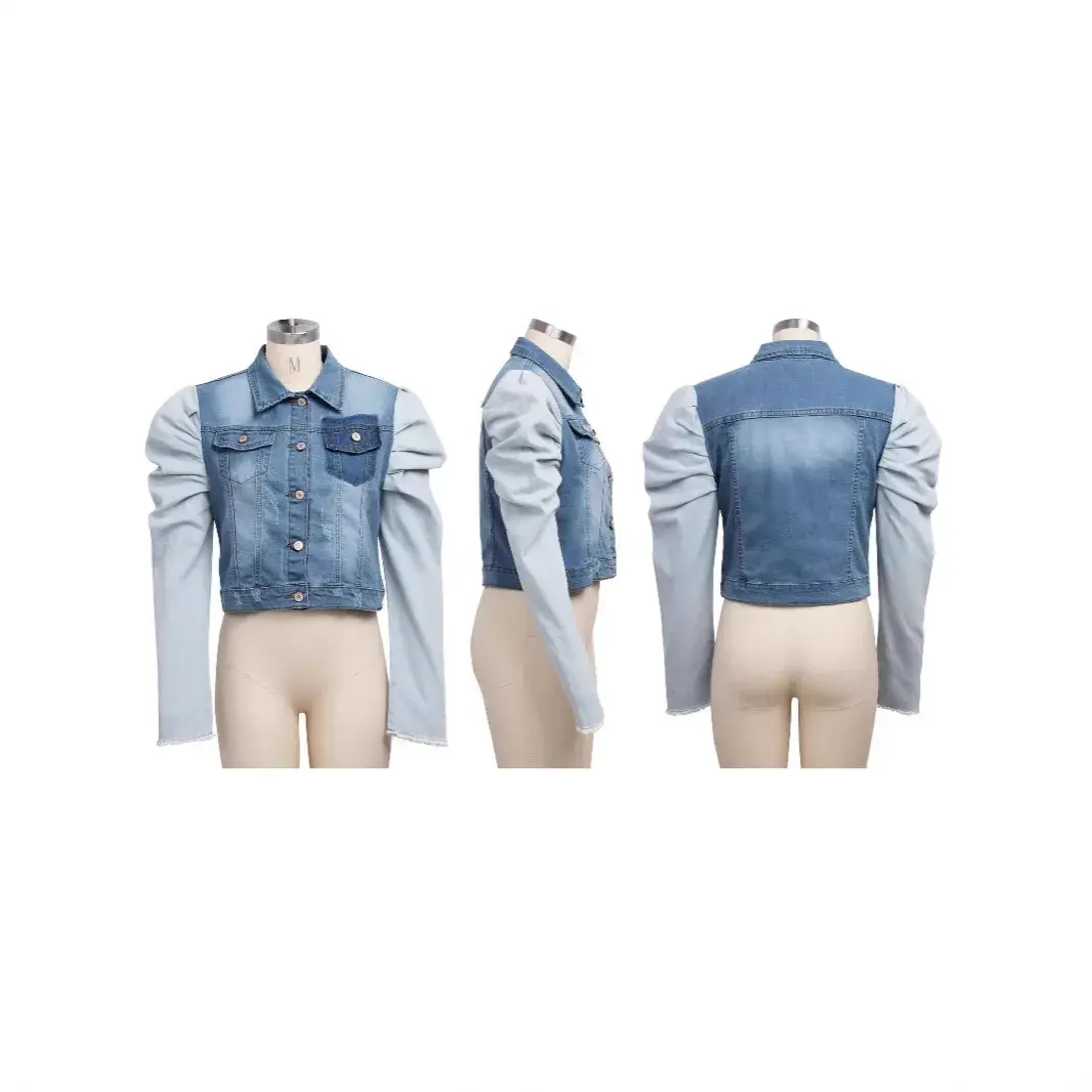 Denim Jackets for Women Distressed Hole Coat Patchwork Washed Pockets Lapel Single Breasted Mom Jeans 2025 Streetwear Outerwear