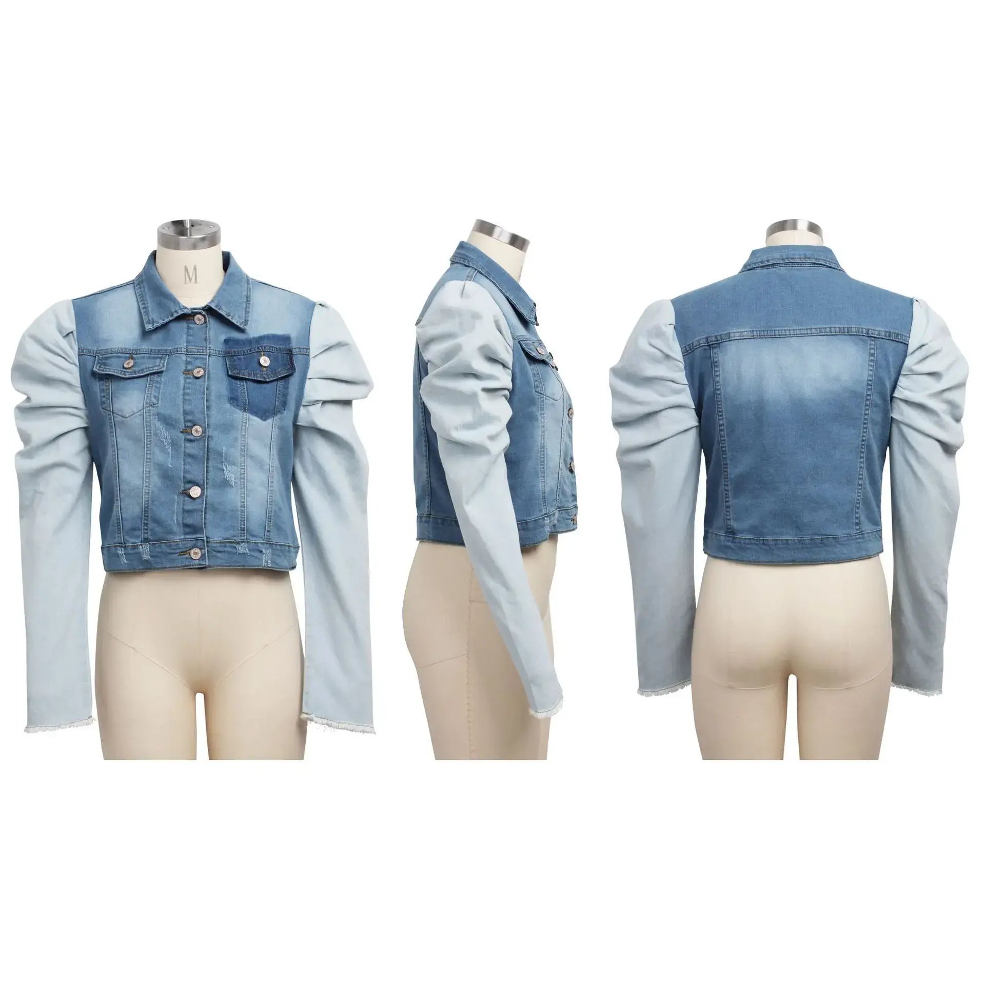 Denim Jackets for Women Distressed Hole Coat Patchwork Washed Pockets Lapel Single Breasted Mom Jeans 2025 Streetwear Outerwear