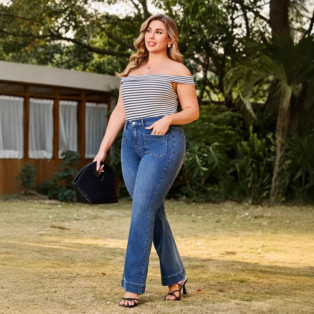 Denim Pant Women Jeans Long Pants High Waist Straight Trousers Y2k Streetwear Casual Party Club Elegant Splice Mom Jeans 2025