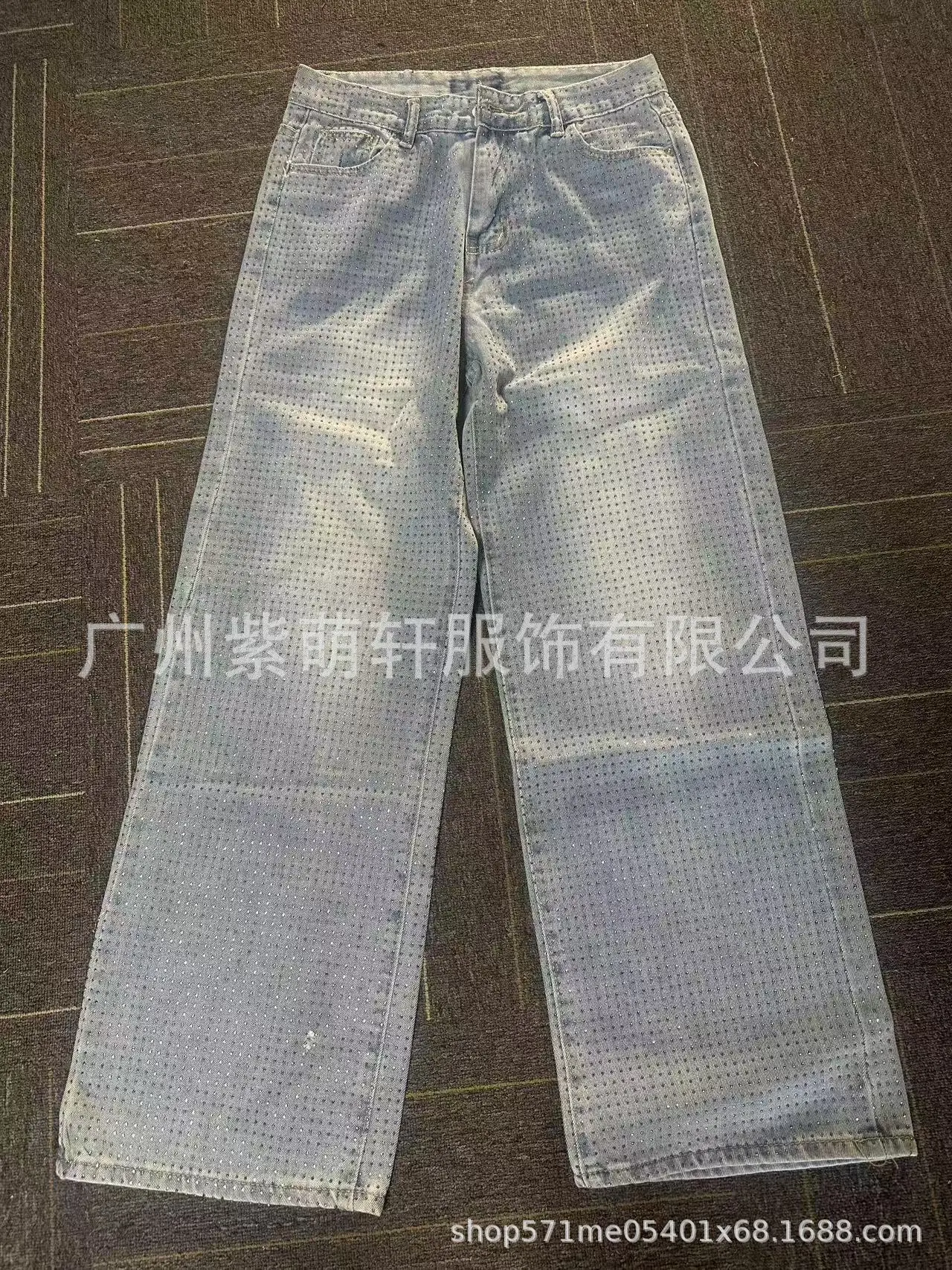 Denim Pant Women Mom Jeans Long Pants Hot Drilling Slim Fit High Waist Straight Trousers Y2k Streetwear Splice Club Party 2025