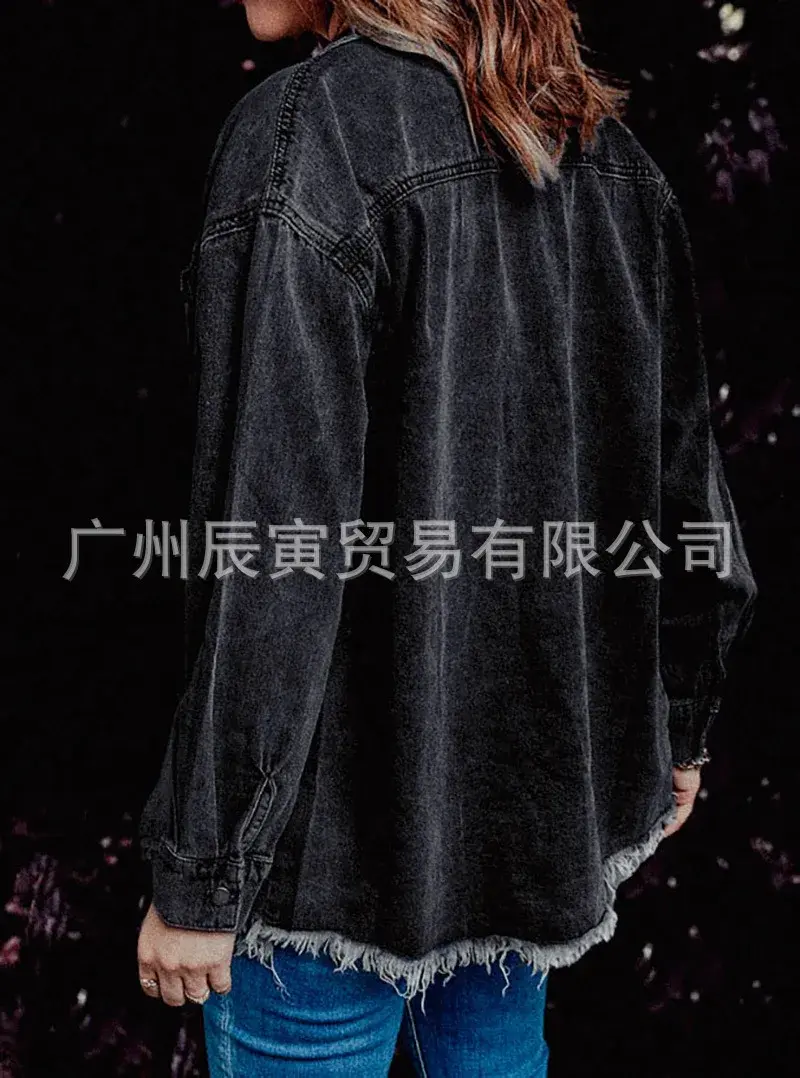 Women Coats Turn Down Collar Jackets Single Breasted Jackets Solid Denim Cardigan Outerwear Pockets Casual Loose Button 2025