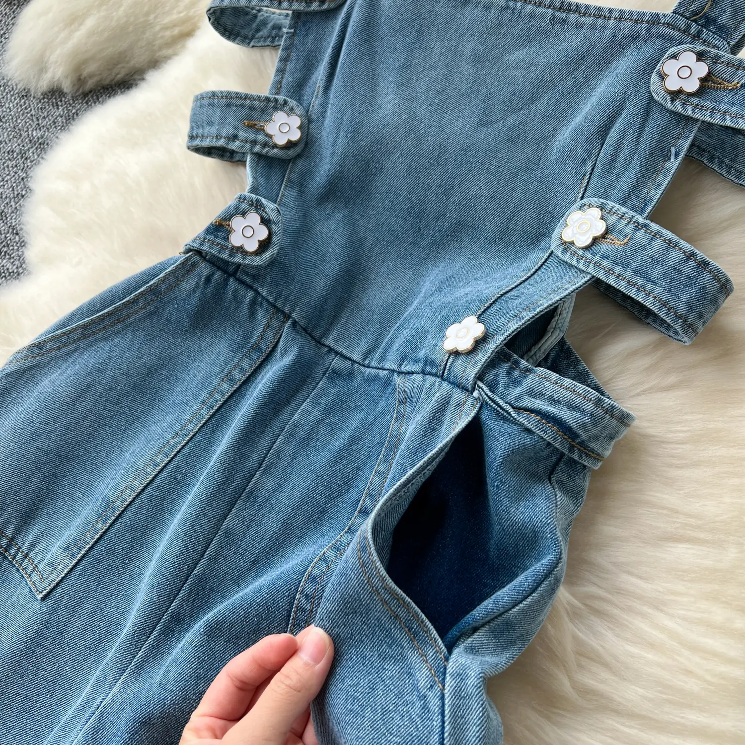 Jumpsuits Women Denim Suspender Jeans One Piece Wide Leg Pants Washed Mom Distressed Pockets Trousers Summer 2025 Streetwear