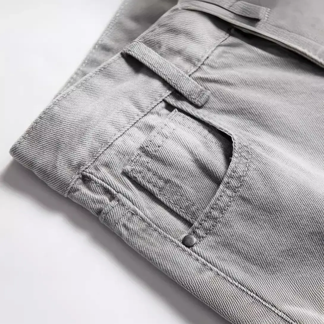 Men Jeans Boys Straight Ripped Children Washed Distressed Pockets Casual Denim Trousers Big Kids Streetwear 2025 Hole Pants