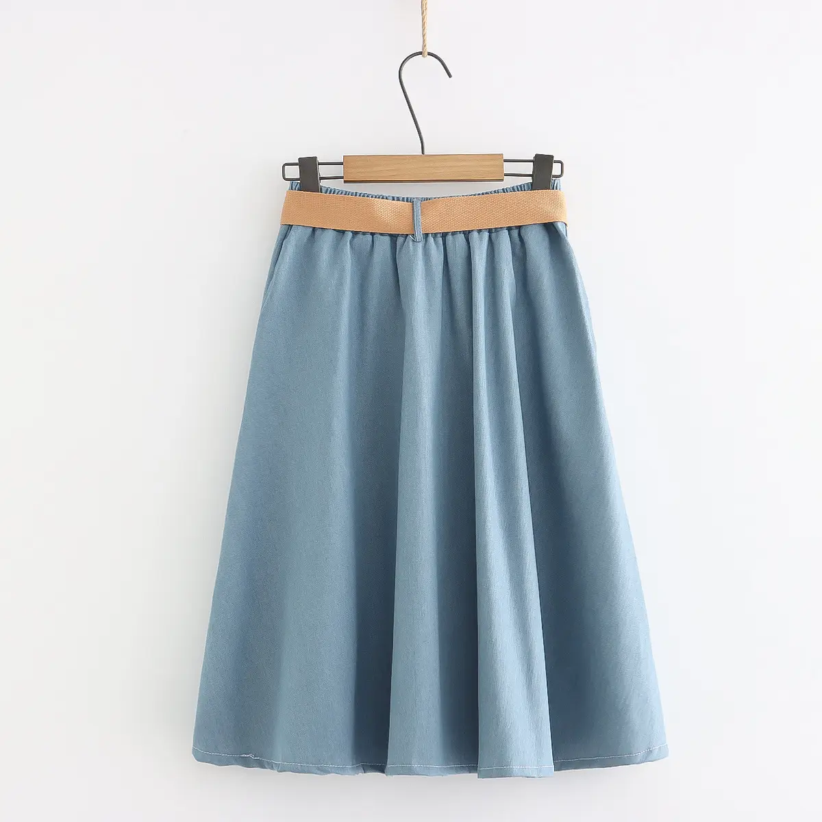 Denim Skirts Women Mid Length Skirt A Line Y2k Streetwear High Waist Elegant Vintage Casual Temperament Slim Mom Jeans Work 2025