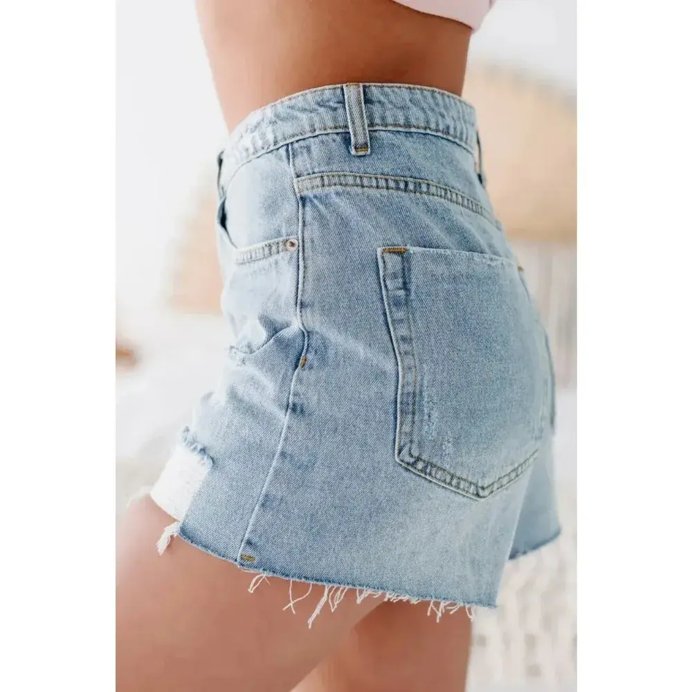 Denim Shorts Women Sexy Ripped Mom Jeans Button Pocket Washed Distressed Mid Waist Streetwear Short Summer 2025 Hole Short Pants