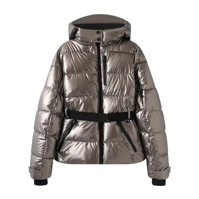 Parkas Women Mid Length Coats Hooded Thick Warm Print Coat Full Sleeve Y2k Streetwear Elegant Jacket Outerwear Autumn Winter