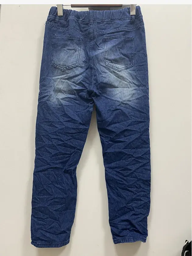 Women Jeans Pencil Pants Flat Elastic Waist Pockets High Streetwear Ankle Length Solid Color Lace Up Distressed Washed 2025