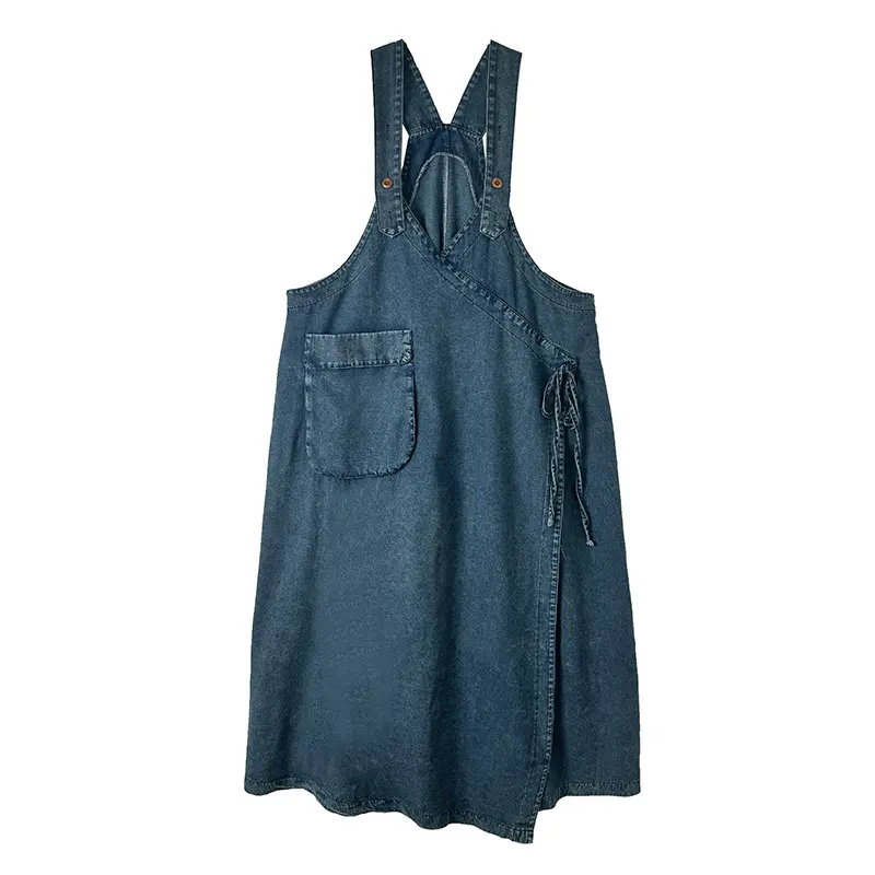 Suspenders Dress Women Denim Long Dresses Sling Sleeveless A Line Vestidos Streetwear Casual Loose Mom Jeans Y2k Summer 2025