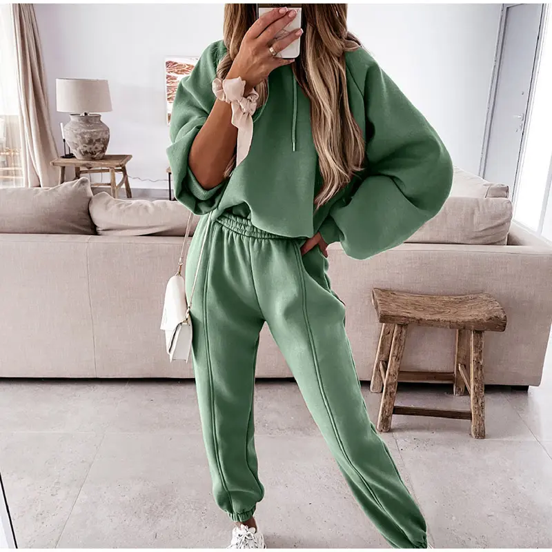 Women Hooded Tracksuit Sports 2 Pieces Set Streetwear Sweatshirts Pants Suit Casual Sweatpants Trousers Outfits Autumn 2023