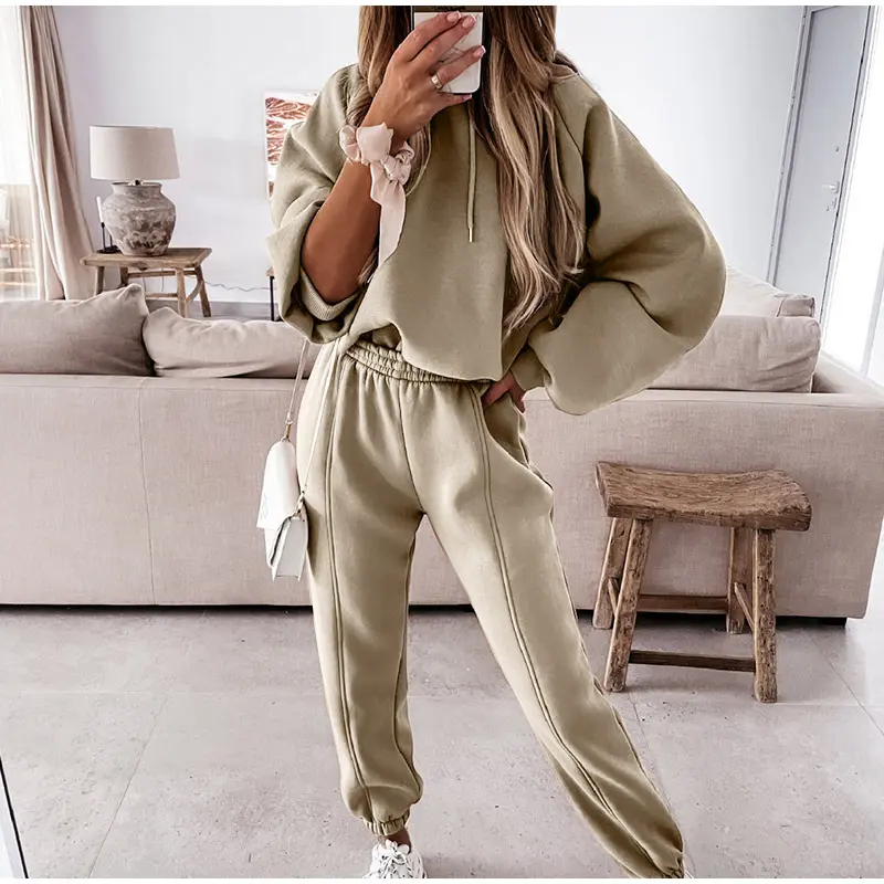Women Hooded Tracksuit Sports 2 Pieces Set Streetwear Sweatshirts Pants Suit Casual Sweatpants Trousers Outfits Autumn 2023