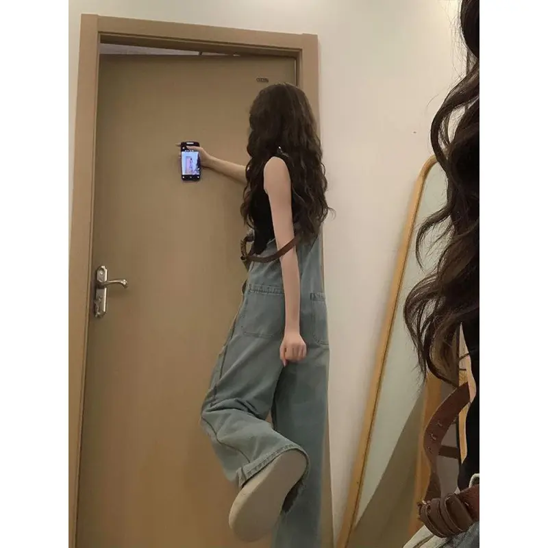 Jumpsuits Women One Piece Mom Jeans Loose Suspenders Overalls Long Pants High Waist Rompers Y2k Streetwear Jumpsuit Elegant 2025