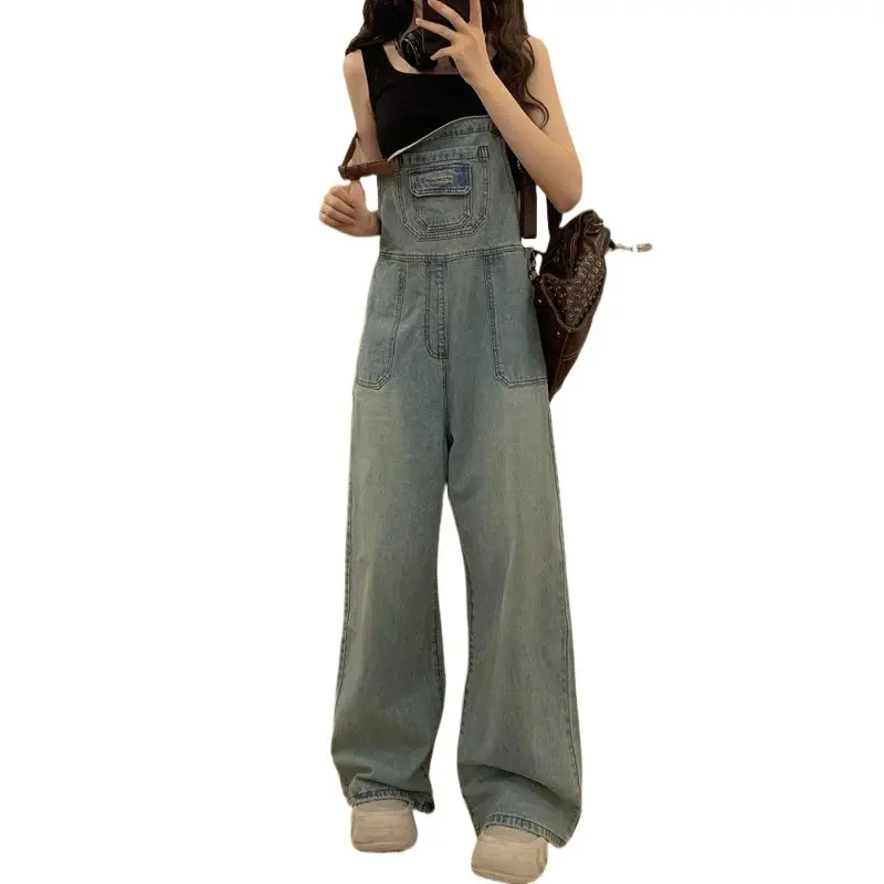 Jumpsuits Women One Piece Mom Jeans Loose Suspenders Overalls Long Pants High Waist Rompers Y2k Streetwear Jumpsuit Elegant 2025
