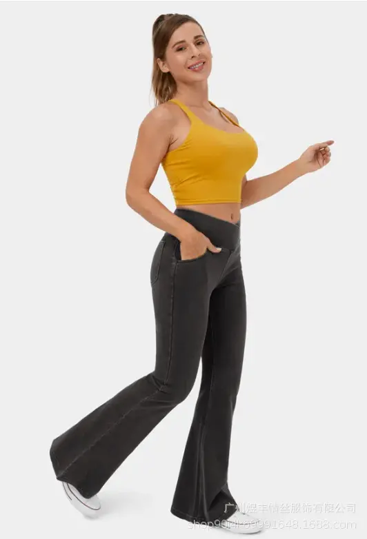 Denim Pant Women Jeans Long Flare Pants Slim Mom Jeans High Waist Yoga Trousers Y2k Streetwear Elegant Splice Sexy Work 2025