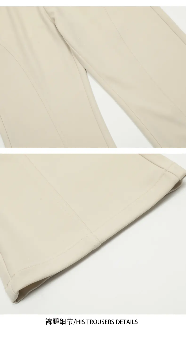 Men Casual Pant Long Flare Pants Button Pocket High Waist Straight Trousers Streetwear Splice Slim Fit Y2k Regular 2025 Summer