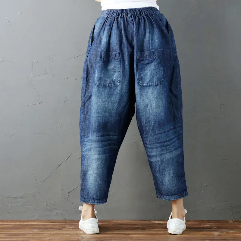 Denim Pant Women Jeans Long Pants Wide Leg Hole High Waist Straight Trousers Y2k Streetwear Elegant Mom Jeans Work Casual Loose