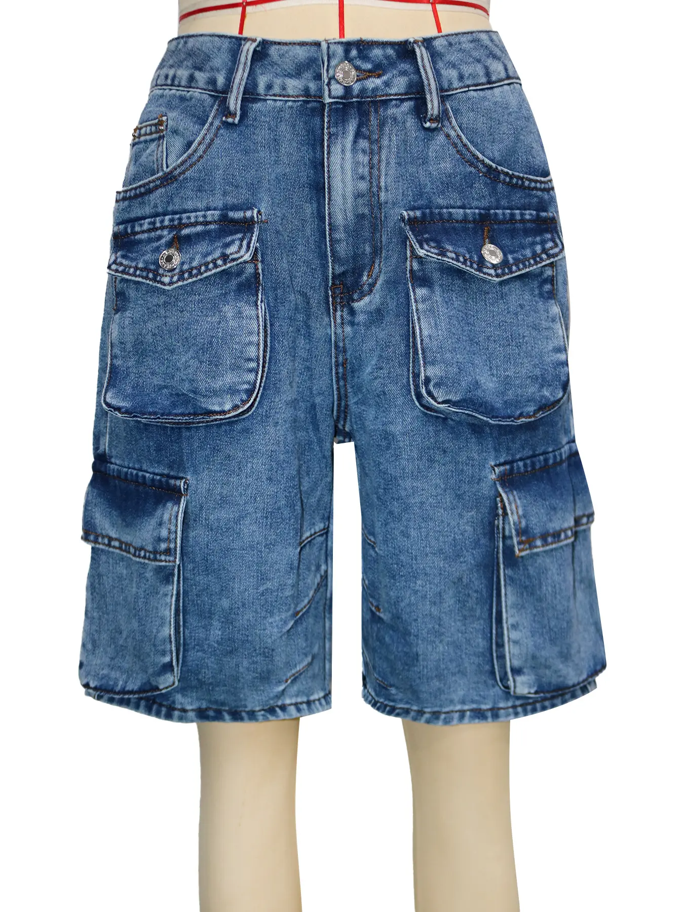 Denim Pant Women Mom Jeans Wide Leg Knee Length Pants Slim Fit High Waist Straight Trousers Y2k Streetwear Elegant Capris Work