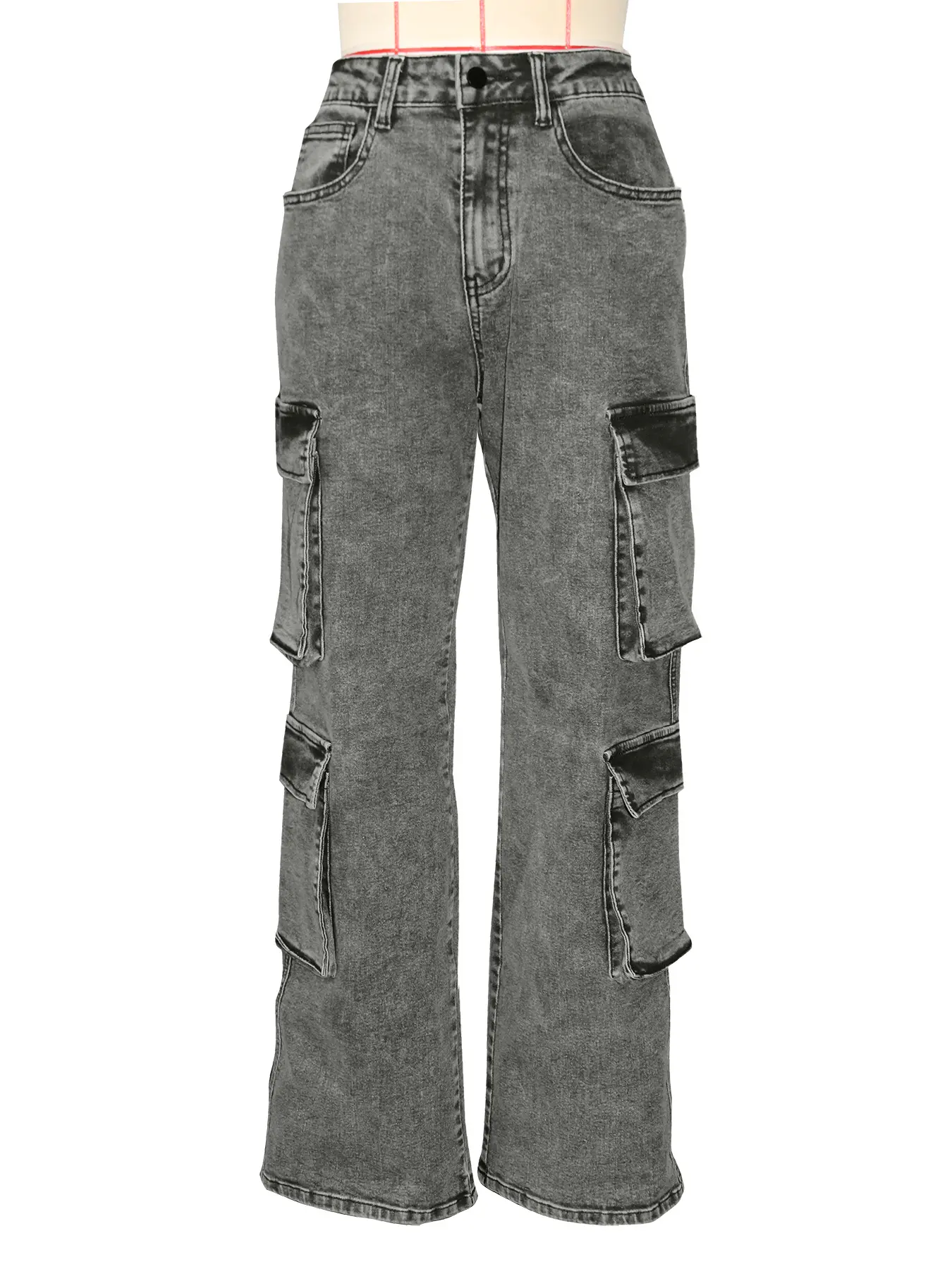 Women Denim Pant Jeans Long Pants Pockets High Waist Straight Trousers Y2k Mom Streetwear Splice Casual Loose Spring 2025 Club
