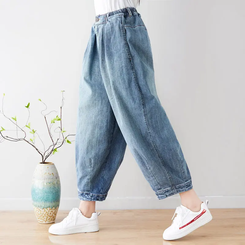 Denim Pant Women Jeans Wide Leg Long Pants Slim Mom Jeans High Waist Work Straight Trousers Y2k Streetwear Elegant Splice 2025
