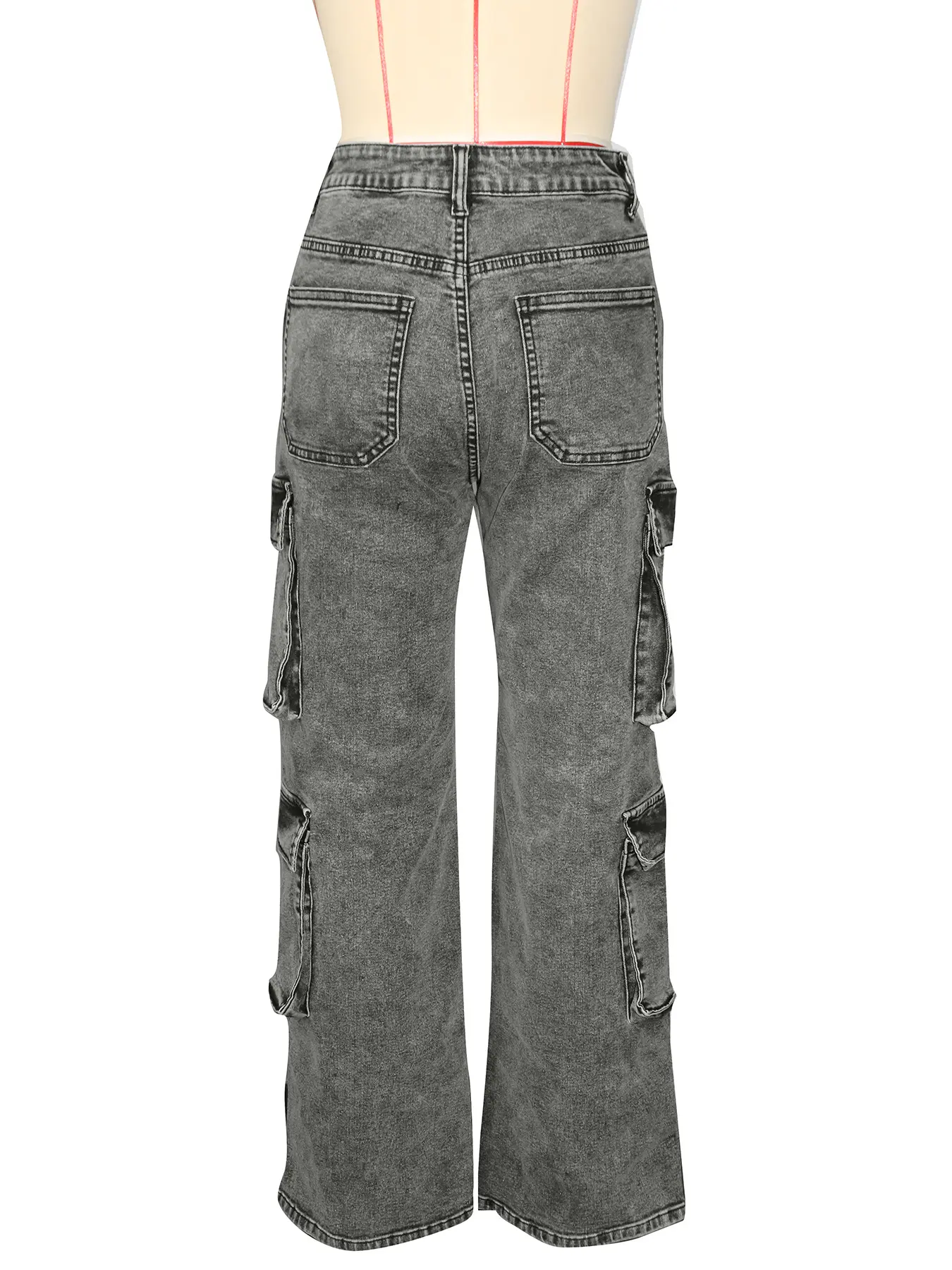 Women Denim Pant Jeans Long Pants Pockets High Waist Straight Trousers Y2k Mom Streetwear Splice Casual Loose Spring 2025 Club