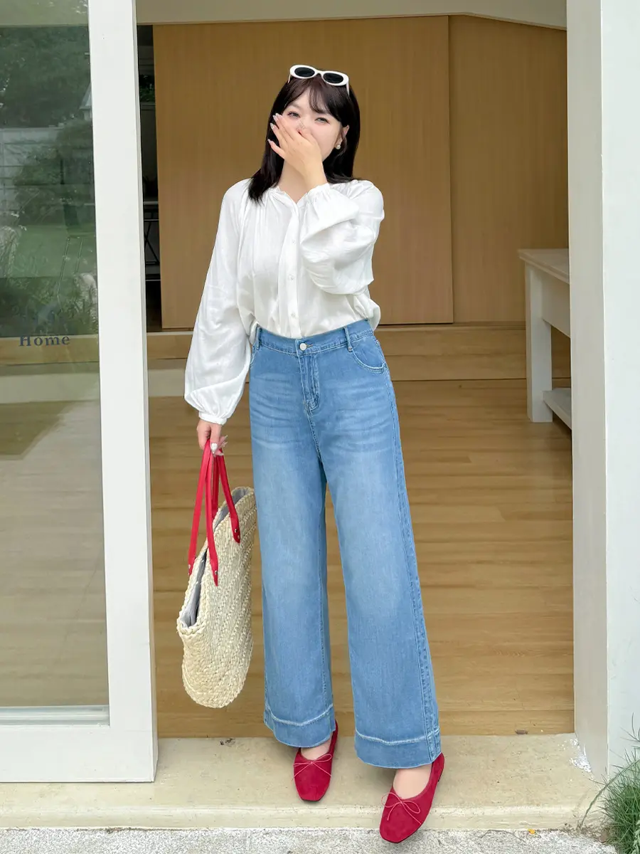 Denim Pant Jeans Women Wide Leg Long Pants High Waist Straight Trousers Y2k Streetwear Splice Mom Jeans Casual Summer Elegant