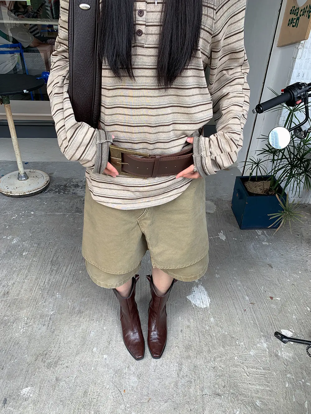 Jeans Culotte Women Knee Length Wide Leg Pants Fake Two Pieces Denims Mid Waist Washed Distressed Shorts Streetwear 2025