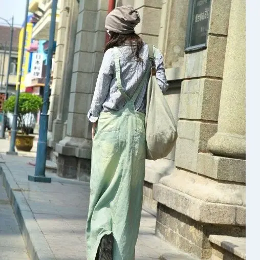 Long Dress Women Denim Sling Dresses A Line Vestidos Sleeveless Elegant Splice Y2k Streetwear High Waist Casual Work Summer