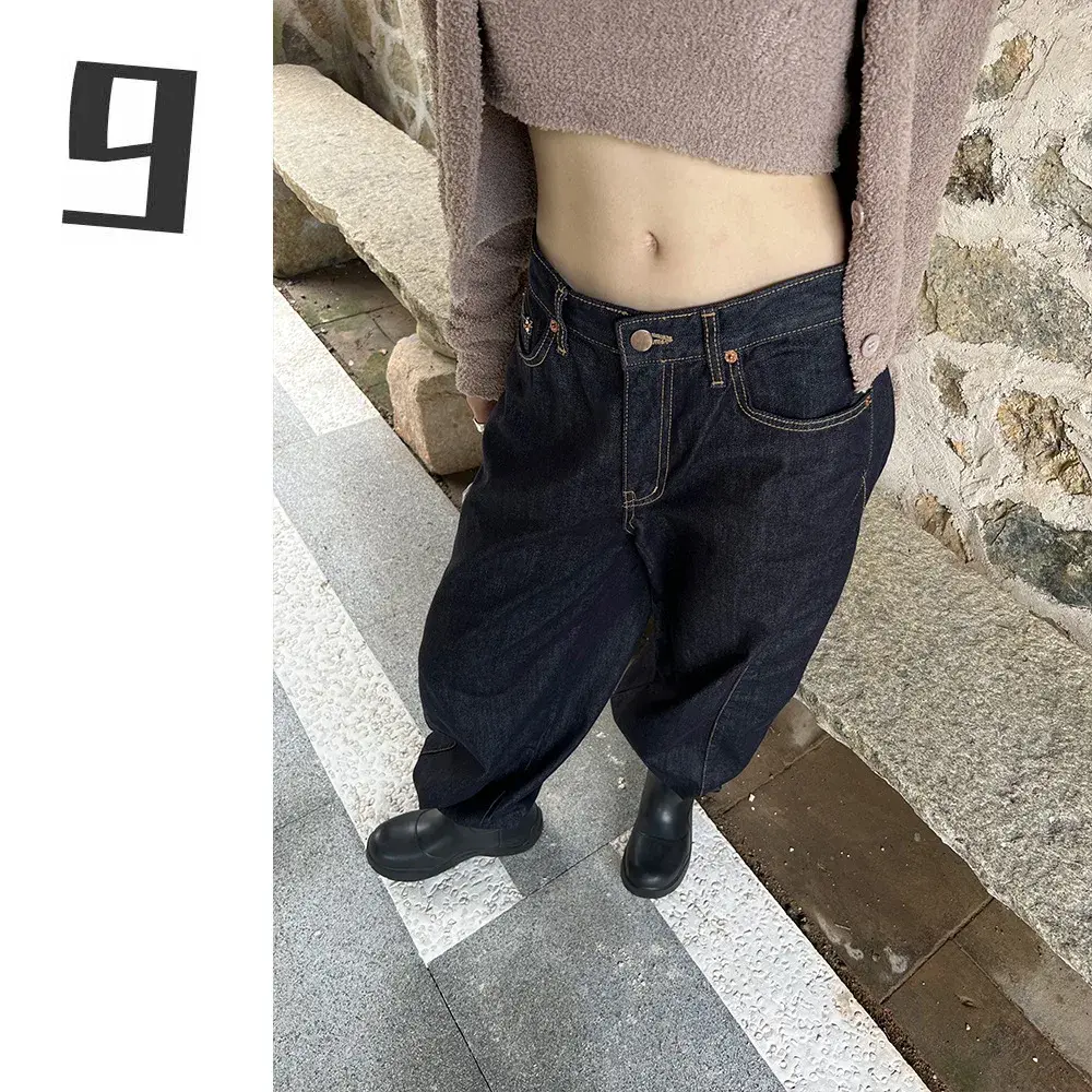 Jeans Women Wide Leg Pants Floor Length High Waist Washed Mom Distressed Pockets Streetwear 2025 Vintage Denim Loose Trousers