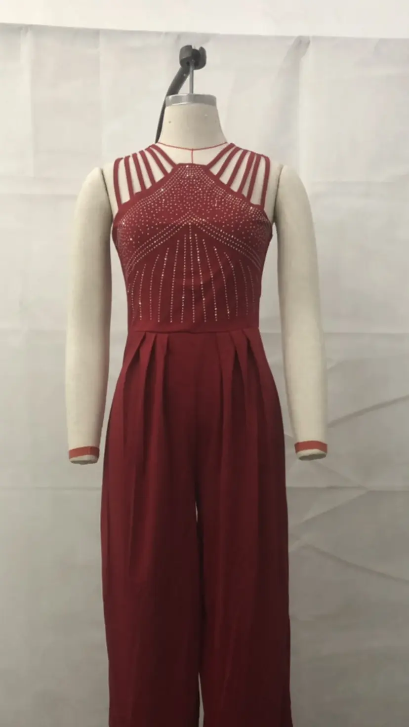 Jump Suits Party Sequins Wide Leg Jumpsuit Women Elegant Sexy Sleeveless One Piece Outfits Summer 2022 Evening Club Jumpsuiits
