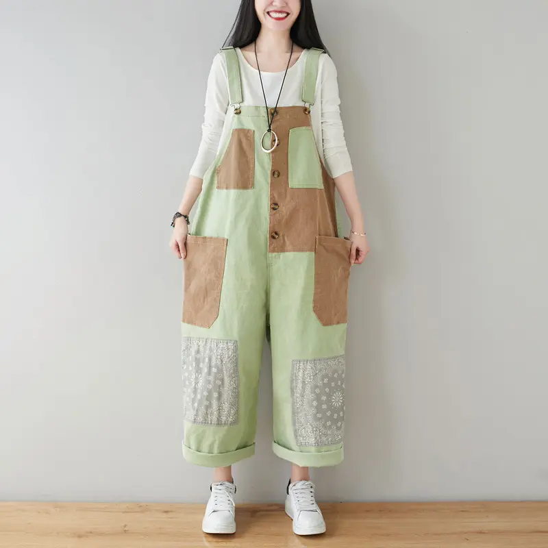 Jumpsuits Women Denim One Piece Suspenders Overalls Mom Jeans Causal Loose Wide Leg Long Pants High Waist Rompers Y2k Streetwear