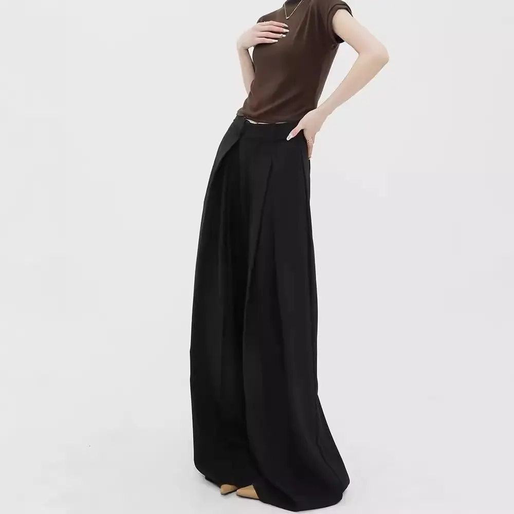 Wide Leg Jeans Long Pants Women Mom Jeans Floor Length Pant High Waist Maxi Trousers Y2k Streetwear Splice Casual Loose Club