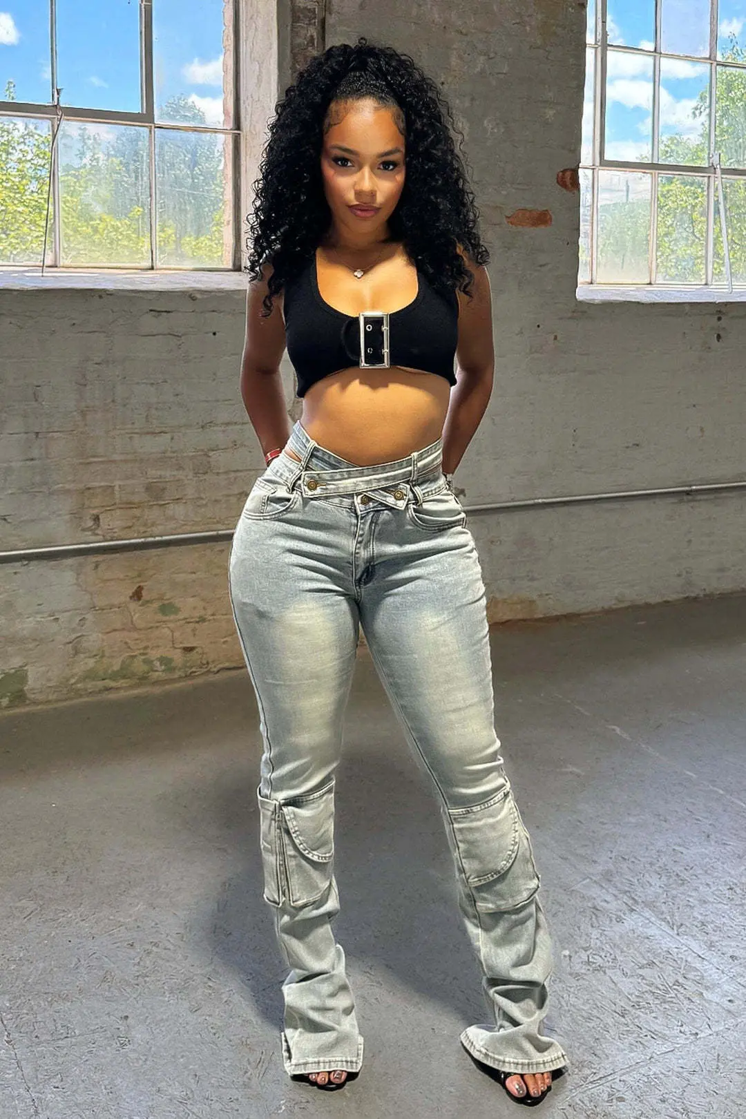 Denim Pant Jeans Women Long Pants Zipper High Waist Slim Fit Trousers Y2k Streetwear Splice Bodycon Mom Jeans Casual Club Party