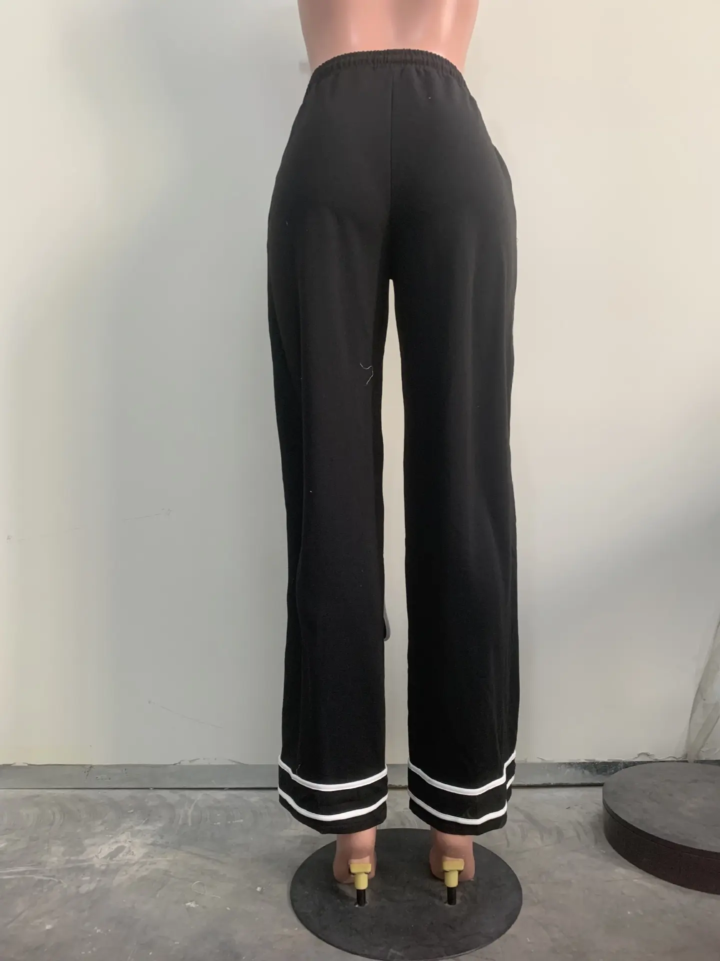 Long Pant Women Jeans Wide Leg Pants Casual High Waist Straight Trousers Y2k Streetwear Elegant Splice Lace Up Work 2025