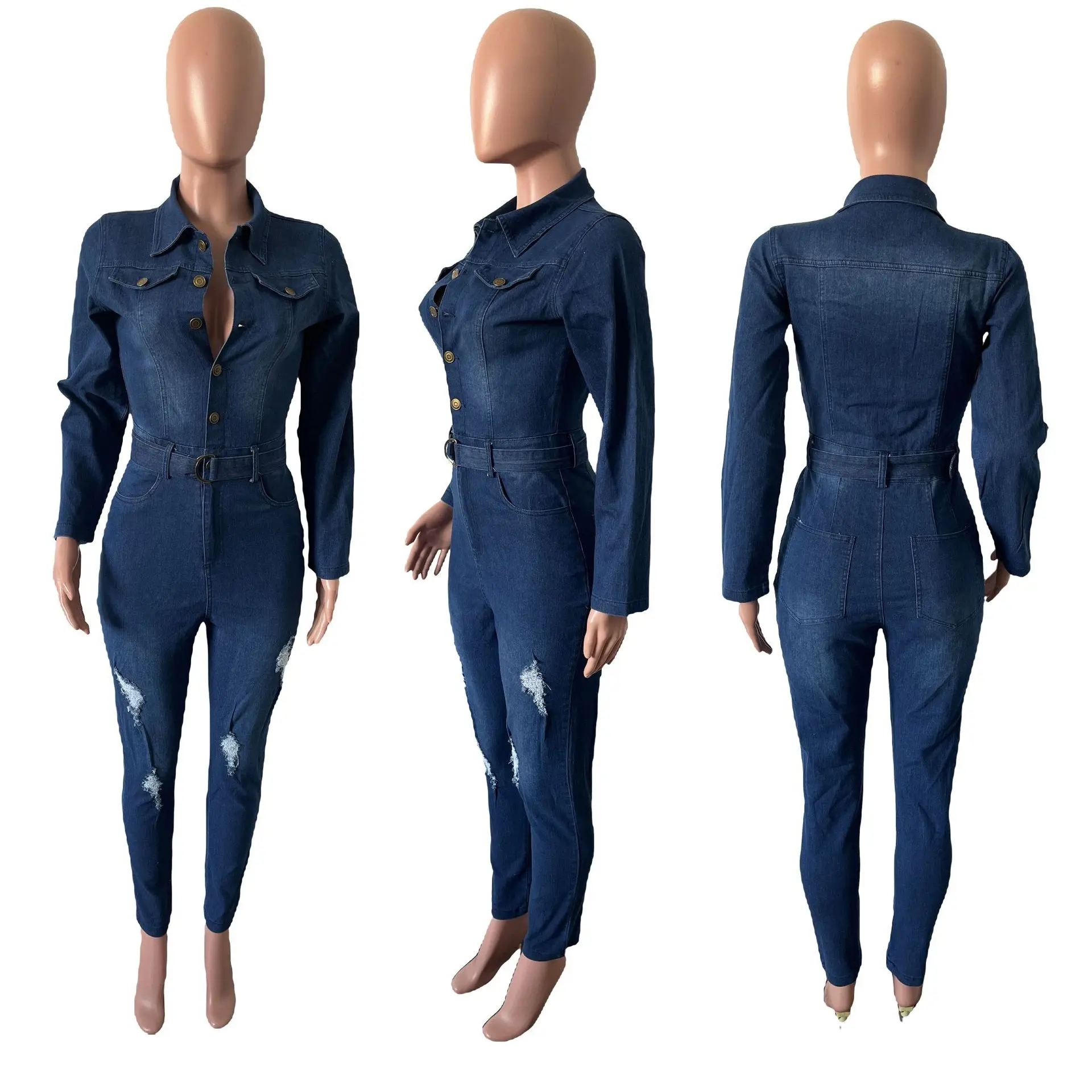 Jumpsuits Women Bodycon One Piece Long Pants Y2k Streetwear Overalls High Waist Streetwear Mom Jeans Slim Fit Rompers Party