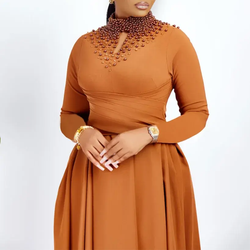 Party Dresses Women Long Sleeve Turtleneck Embroidered Flares Dress Vestidos Pullover Loose Slight Strech Winter Casual Bodycon