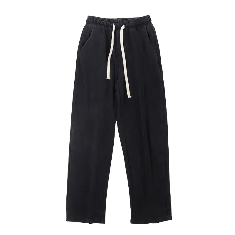 Men Pant Wide Leg Long Pants Casual Loose Pocket Elastic Waist Lace Up Straight Trousers Streetwear Punk Gothic Summer 2025