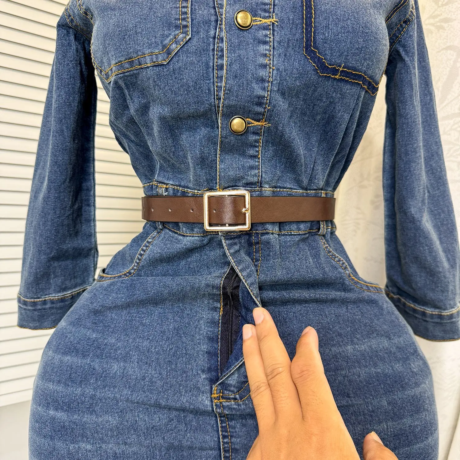 Mid Length Dress Women Denim Dresses A Line Vestidos Streetwear Full Sleeve High Waist Elegant Mom Jeans Y2k Work Summer 2025