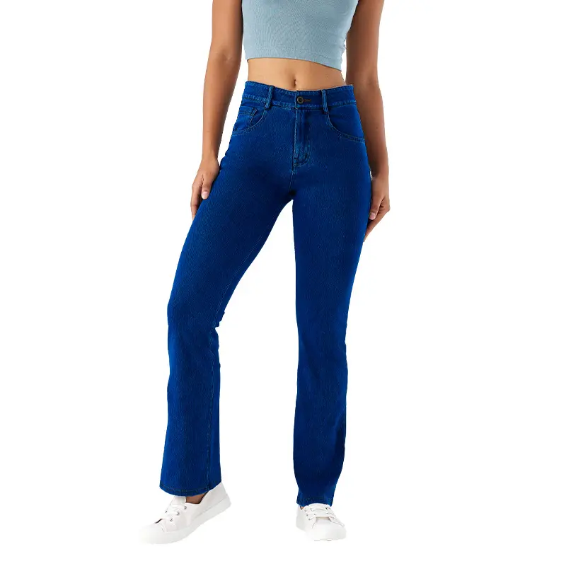 Denim Pant Women Jeans Long Flare Pants Yoga Slim Mom Jeans High Waist Casual Trousers Y2k Streetwear Elegant Splice Work 2025