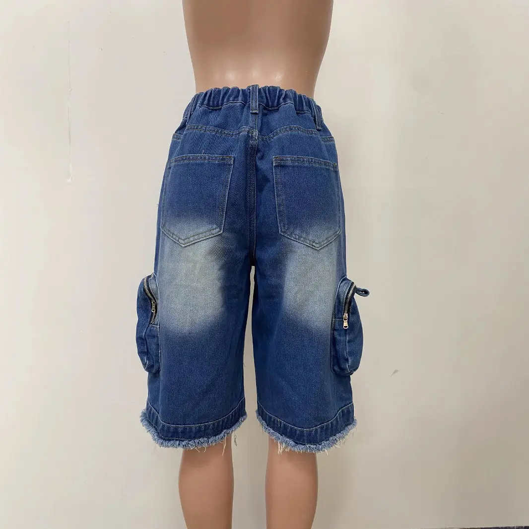 Denim Pant Women Shorts Jeans Wide Leg Short Pants High Waist Straight Trousers Y2k Streetwear Mom Jeans Casual Loose Summer