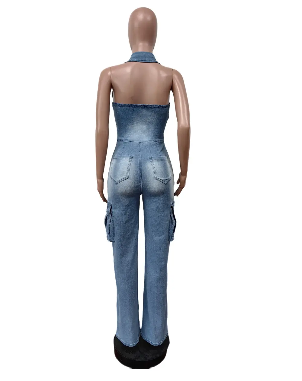 One Piece Women Denim Overalls Long Pants Jumpsuits High Waist Party Sleeveless Backless Rompers Y2k Streetwear Jumpsuit 2025