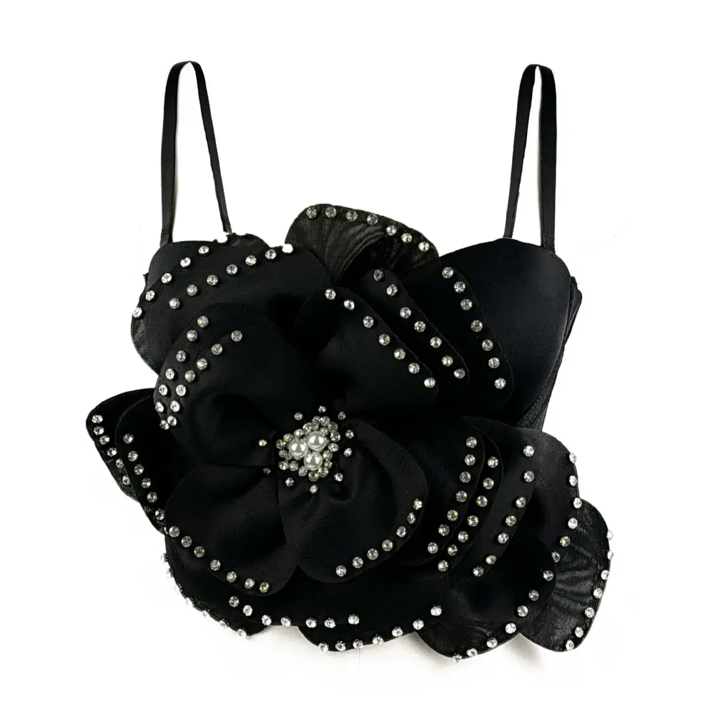 Camisole Top Women Flower Tierred Embroidered Flares Stretch Tanks Camis 2025 Summer Sexy Backless Sleeveless Club Sling Tops