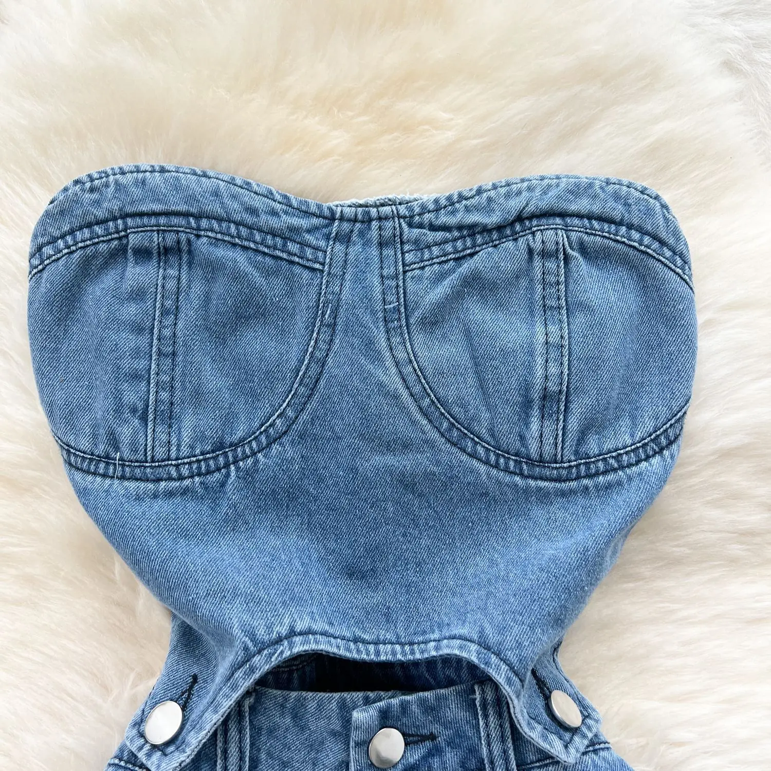 Denim Jumpsuits Women One Piece Strapless Sleeveless Overalls Long Pants High Waist Rompers Y2k Streetwear Mom Jeans 2025
