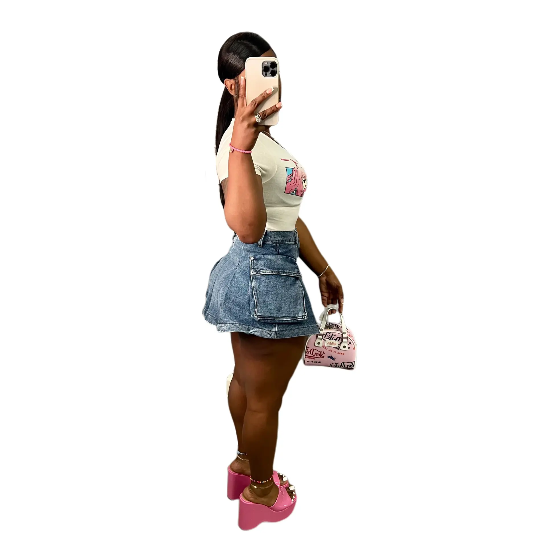 Short Skirt Women Denim Skirts A Line Mom Jeans Streetwear Sexy Slim Fit Hip Wrap Elegant Splice Y2k Party Club Summer 2025