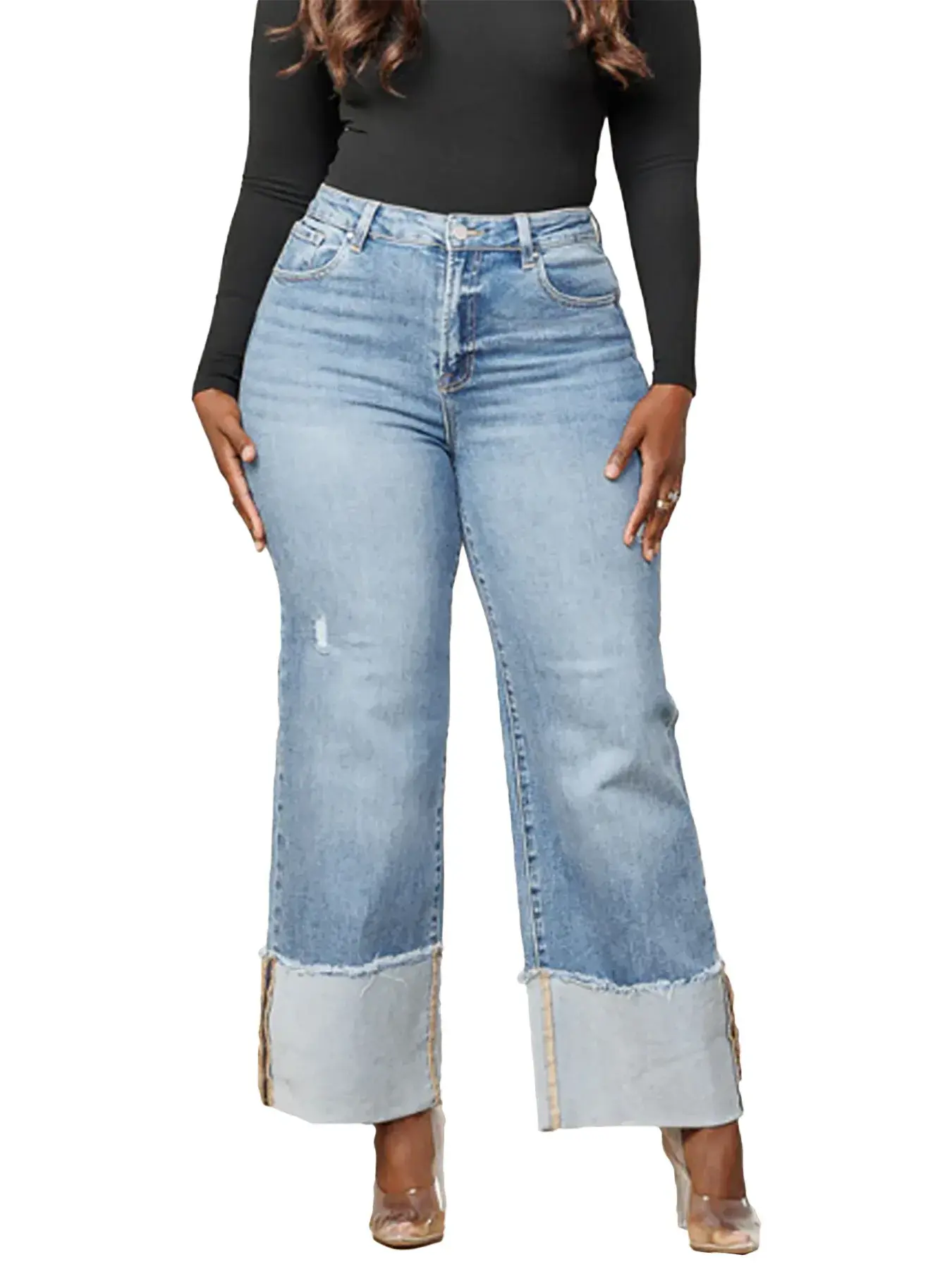 Straight Pants Women Streetwear Mom Jeans Mid Waist Stretch Distressed Y2k Pockets 2025 Vintage Ankle Length Trousers Denim