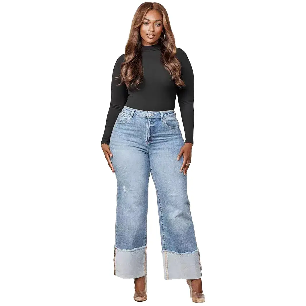 Straight Pants Women Streetwear Mom Jeans Mid Waist Stretch Distressed Y2k Pockets 2025 Vintage Ankle Length Trousers Denim