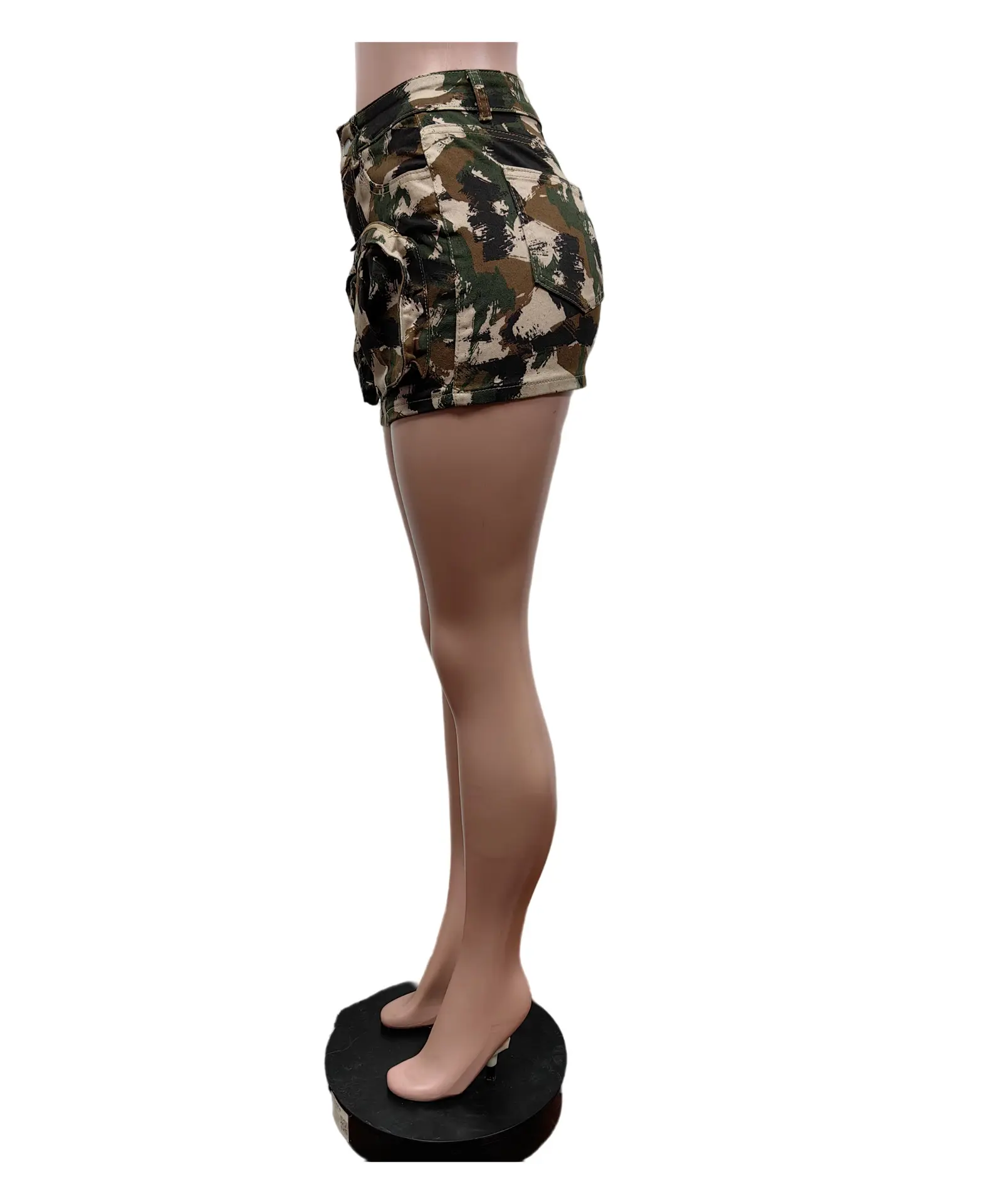 Short Skirts Women Camouflage Skirt A Line Slim Fit Streetwear Beach Club Bodycon Button Elegant Splice Y2k Party Night Sexy